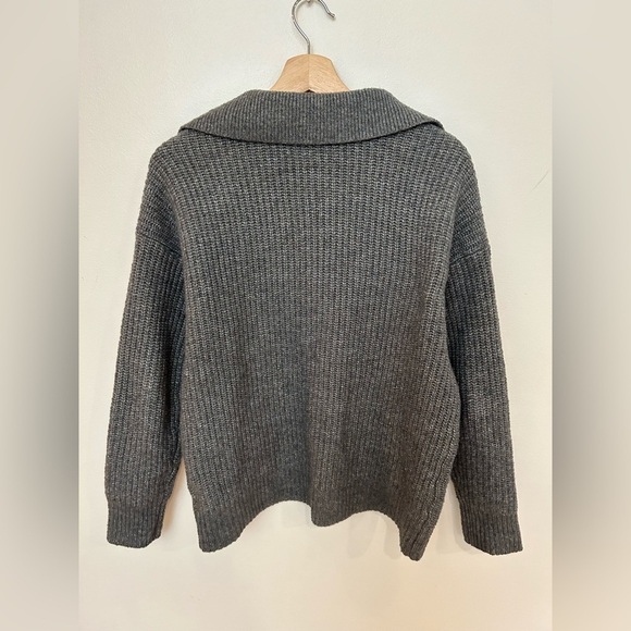 Nine West chunky grey green collared sweater size M - Picture 7 of 10